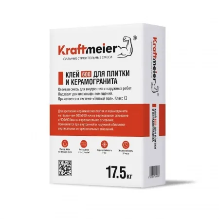 Клей для крупноформатной плитки и керамогранита Kraftmeier 600