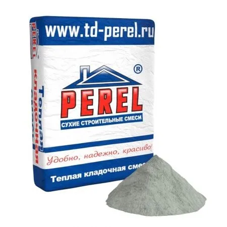 Смесь кладочная теплоизоляционная Perel TKS 2020 (усиленный) серый 25 кг