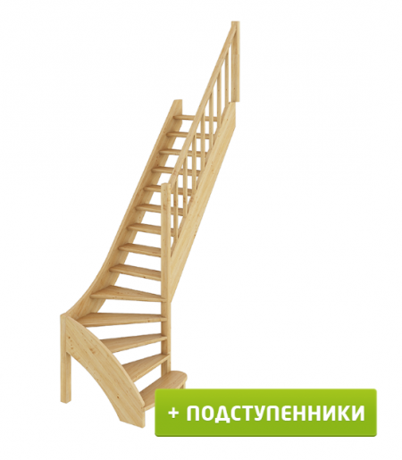 Лестница ЛС-07м/2 с подступенками П дуб